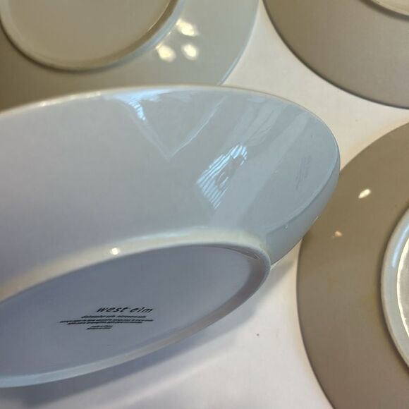 West Elm Set Of 4 Yellow Circles Ceramic Salad Lunch Plates 9” - Picture 9 of 10